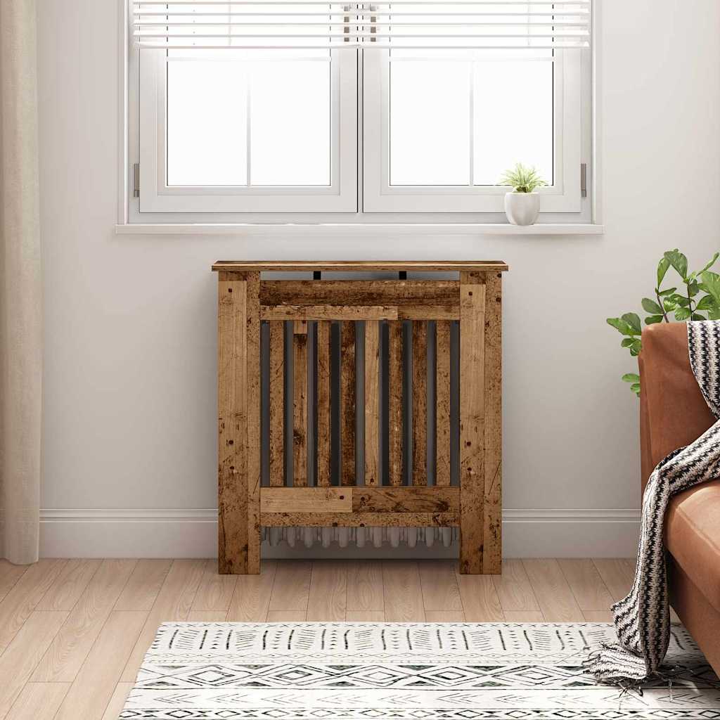 Radiator Cover Vintage Wood Look 78 x 19 x 81.5 cm Engineered Wood