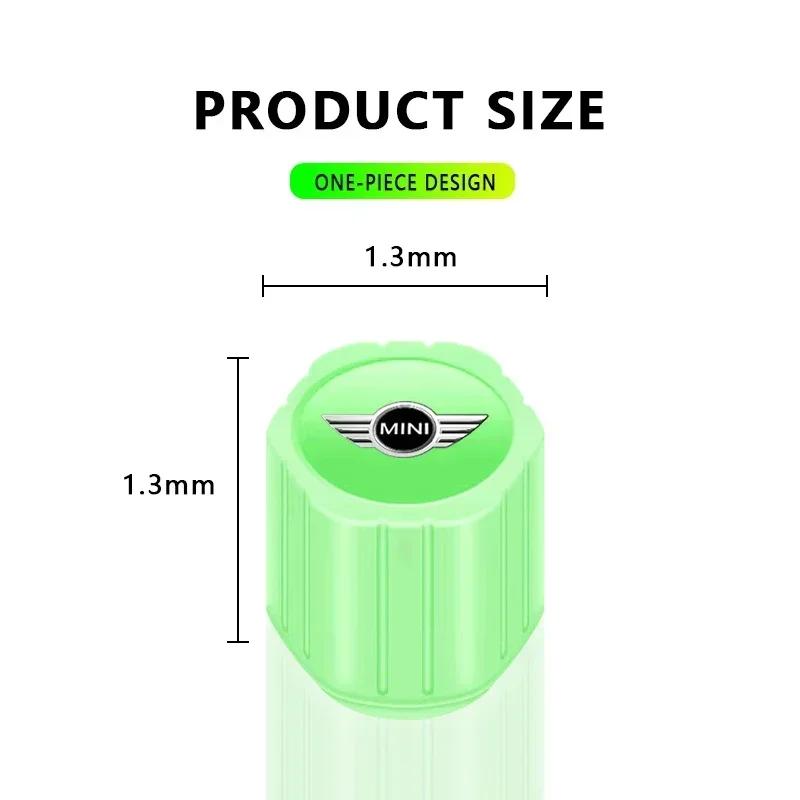 YKRC8 2025 For Bmw Mini 4Pcs Luminous Car Tire Valve Caps Badge Emblem Styling For MINI Cooper Fridge One S F56 R57 R58 R60 JCW Countr