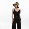 Daks Beige Linen Blend Check Pattern Packable Sun Cap Dche6e108i2