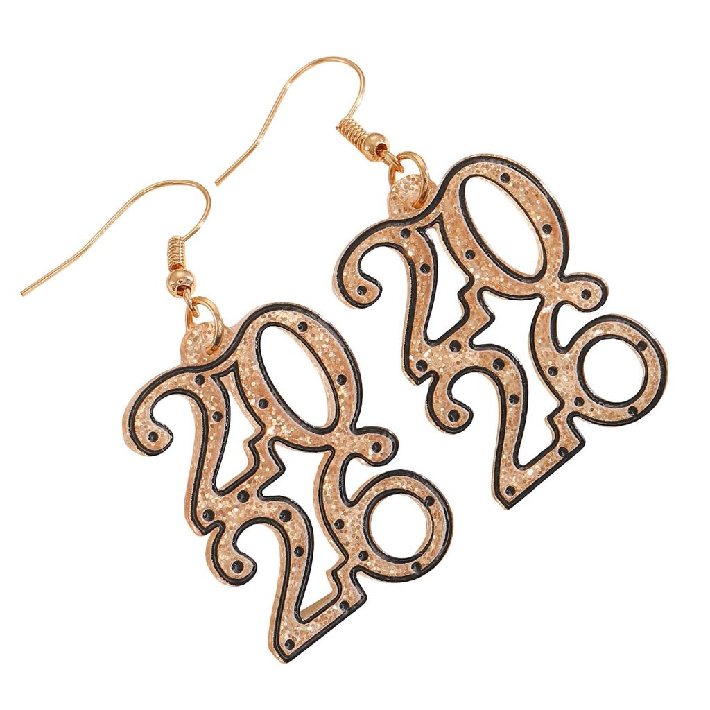 Creative 2026 Theme Earrings Acrylic Texture Geometric Earrings Ear Jewelry Suitable for Elegant Women Daily Wear