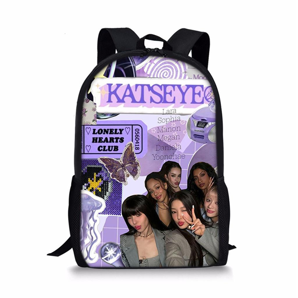 Popular Youthful Kpop Katseye Student School Bags Notebook Backpacks 3D Printed Oxford Waterproof Boys/Girls Travel Bags