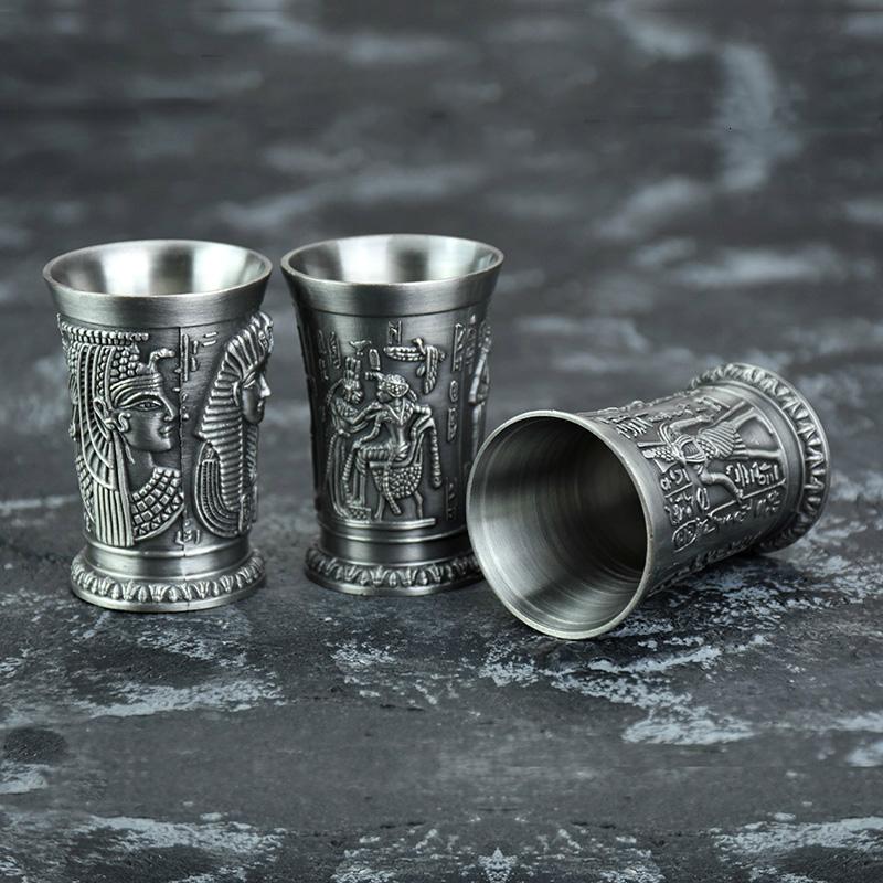The Revenant Same Style Wine Glass Ancient Egypt Myth Relief Art Copper S Glass B52 Cocktail Russia Sikkim Spirits Bullet Cup