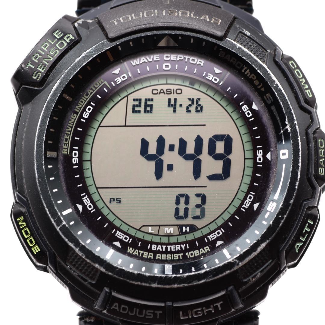Б/у Редкие CASIO Pro Trek Радиоуправляемые Солнечные Часы для Альпинизма, Кемпинга, Многофункциональные