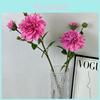 Wedding Flower Artificial 3head 3d Dahlia With Silk Fabric For Event Decor And Photography