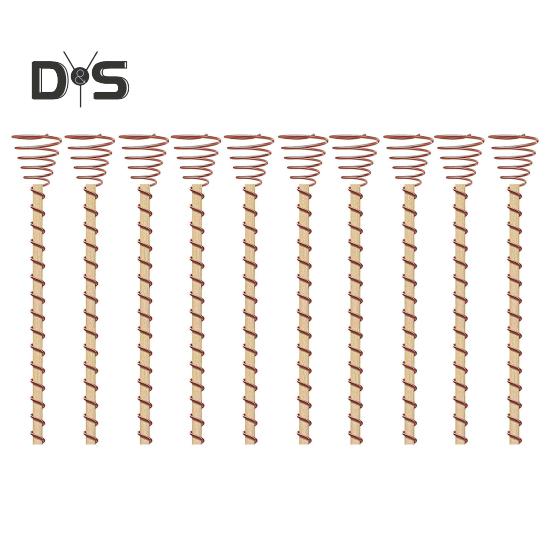 Electroculture Plant Stakes Copper Gardening Antenna Stakes Spiral Copper Wire On Wooden Stakes for Electroculture Plants Fruits Vegetables Growth