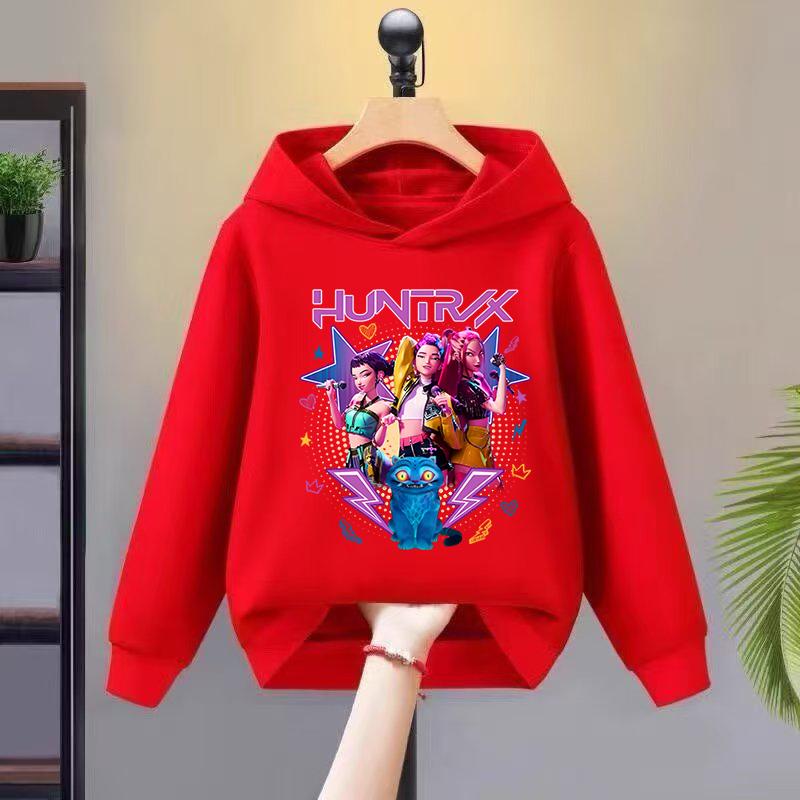 2025 Kpop Witch-hunting Team-themed Hoodie with Cute and Magical Element Prints, Soft and Skin-friendly Trendy Children's Top