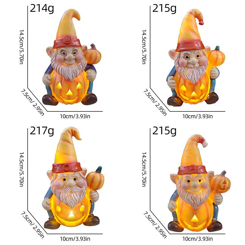 Light-Up Pumpkin Old Man Halloween Yard and Home Decor Resin Craft