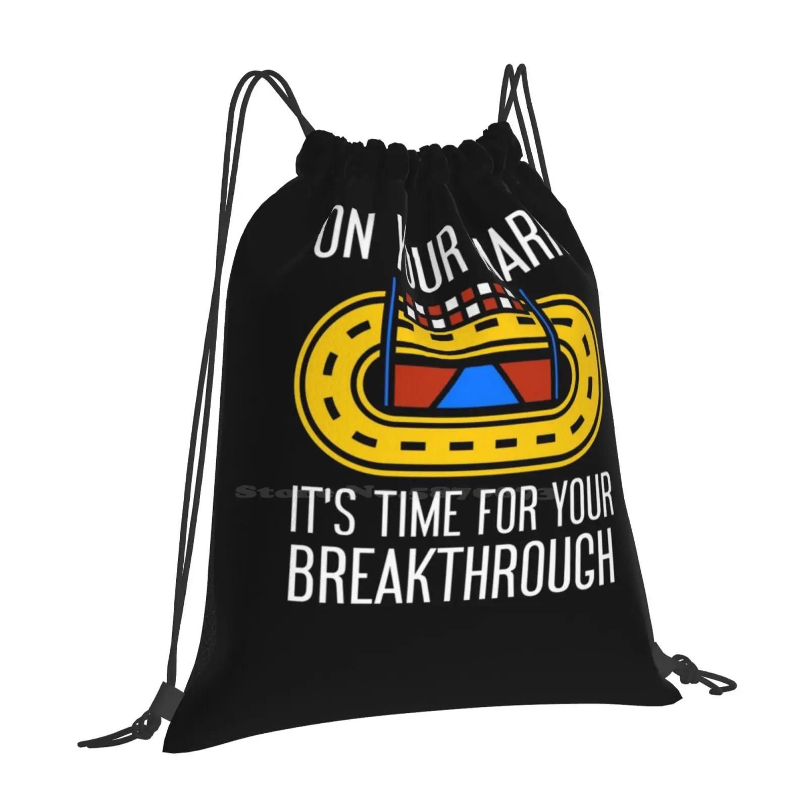 On Your Mark Time To Breakthrough-Racing Backpack For Student School Laptop Travel Bag On Your Mark Time Breakthrough Racing OneSize