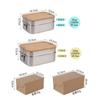 304 Stainless Steel Double-Layer Lunch Box with Bamboo Lid