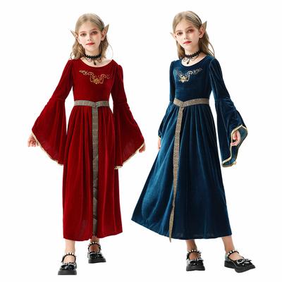 Halloween Children's Costumes Renaissance Medieval Dresses Children's Vintage Court European Girls Farm