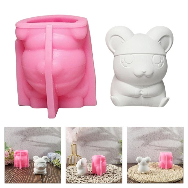 Hamster Statue Silikon Kerzenformen für Epoxidharz Heimdekoration Tierfigur Silikonformen Seifenherstellungsformen