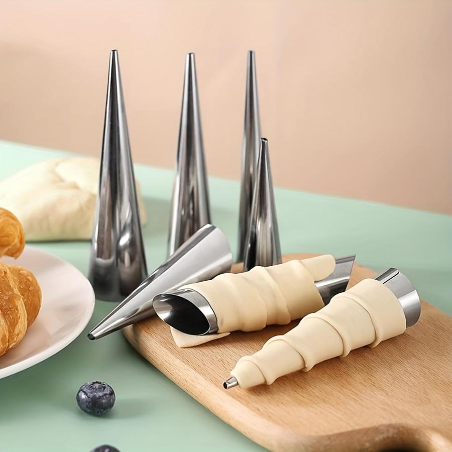 Stainless Steel Croissant Molds Non-Stick Cone Tube Baking Molds for Croissants Cream Danish Pastries Kitchen Baking Tools JXB