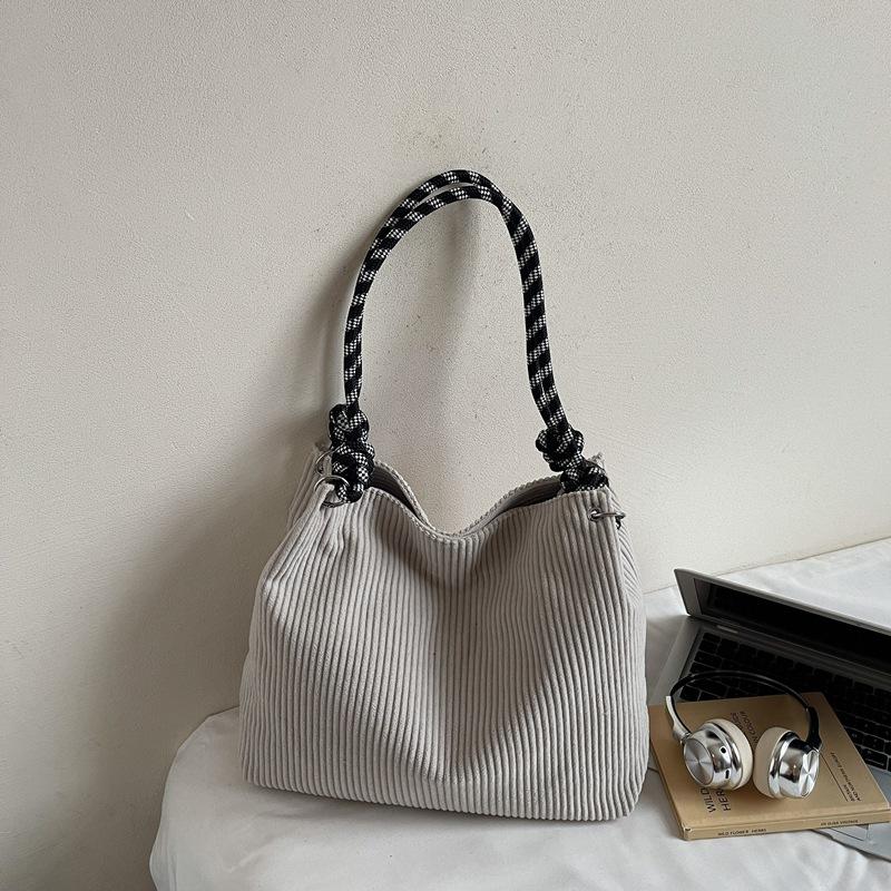 2025 Autumn New Casual Large-capacity Women's Shoulder Bag Popular Corduroy Fashion Simple Underarm Bag Trendy Bag