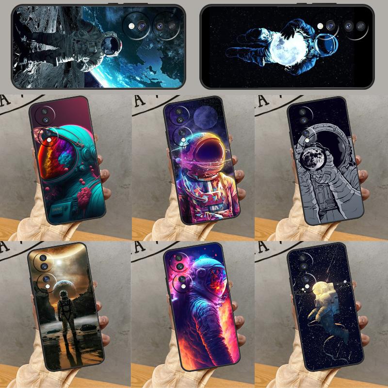 Space Moon Astronaut Case For Honor Magic 6 5 7 Lite Honor 200 Pro 50 70 90 Lite X9b X9a X8b X8a X8 X9 X9c Cover
