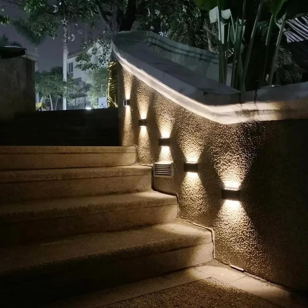 6-10 LED Solar Outdoor Wall Lights IP65 Waterproof Decorative Landscape Lamps for Villa Courtyard Fence Garden Terrace Lighting