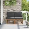 2 Piece Outdoor Center Sofa Solid Acacia Wood