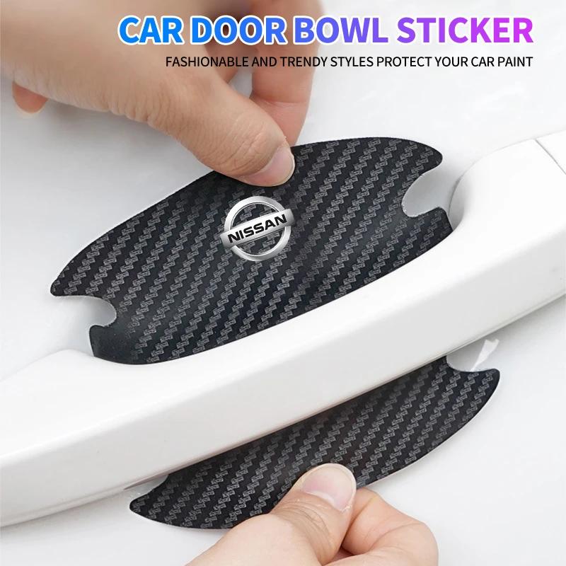 4pcs Car Door Bowl Scratch Protective Sticker For Nissan Juke Leaf Micra Qashqai Altima Maxima Murano Patrol Rogue Sentra Teana