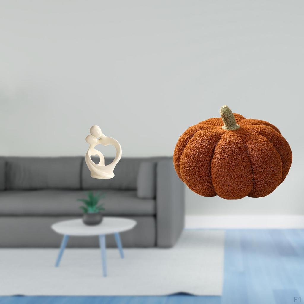 Artistic Pumpkin Figurine Sculpture Lover Ornament Decorative Resin Cushion Collection for Desk Sofa