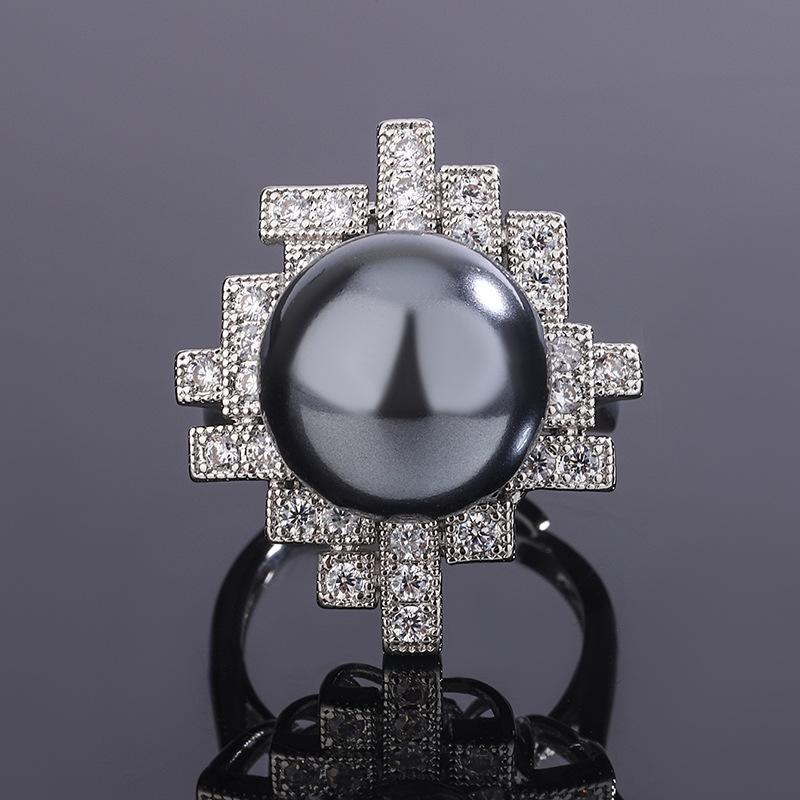 

Ювелирные изделия Медь Платиновое покрытие Кольцо-ряд Жемчуг Неправильная форма Индивидуальность Женское кольцо 14 мм