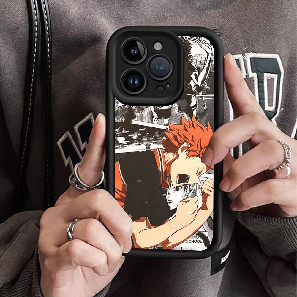 Japan Anime Haikyuu For iPhone 17 Pro Max 16 15 14 13 12 11 Plus Black Soft Phone Cover