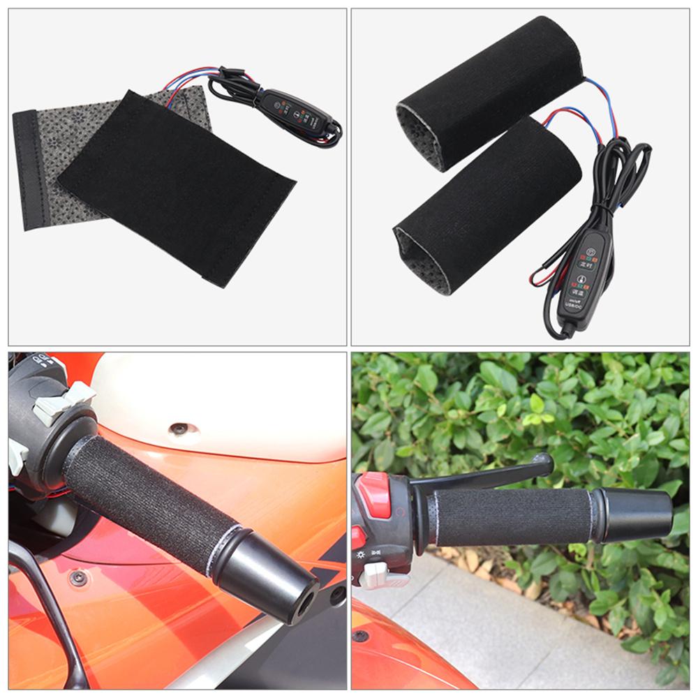 Heating Hand Grip Cover 9-15V With Three-Gear Temperature Control And Timer Switch