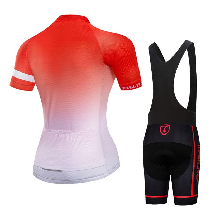 Professional Summer Short Riding Bicycle Cycling Clothing Set Gradient Color Women Sport Jerseys Suits