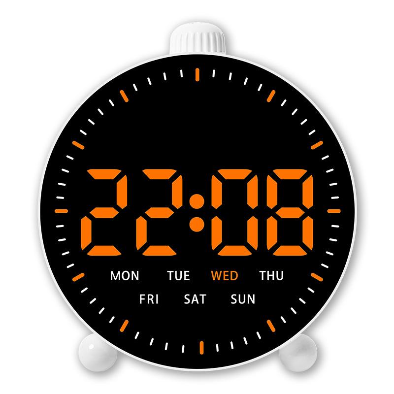 LED Digital Alarm Clock Date Week Display 2 Alarms Countdown Timer Second Hand Clock Bedside Electronic Clock 12/24H USB Powered