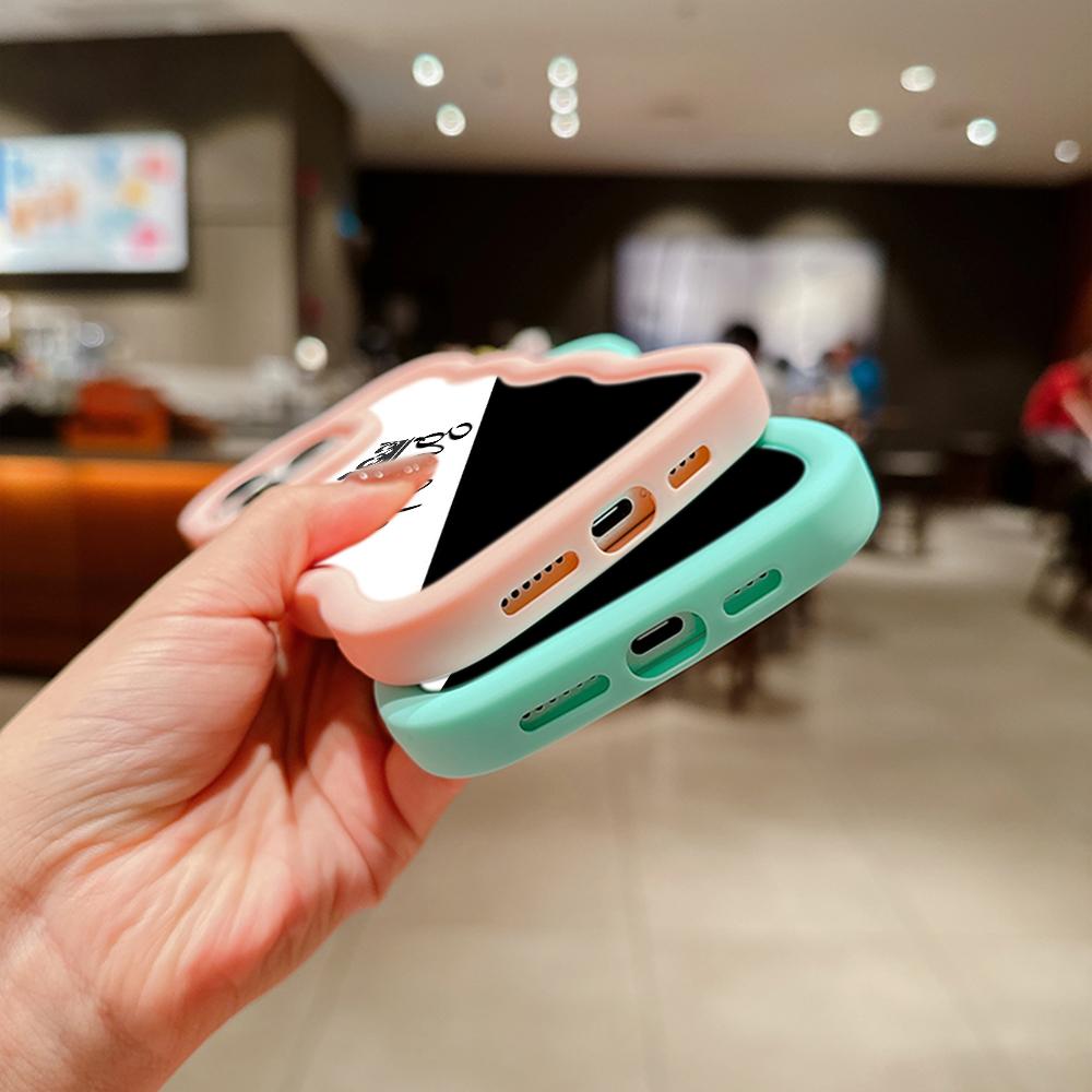 Macaron Büyük Dalga Yumuşak Telefon Kılıfı iPhone 11 12 13 14 15 Samsung A13 A14 A15 A23 A24 A25 A54 A55 Xiaomi Redmi Not 13 Kapak A17 Çift Kraliçe Kral