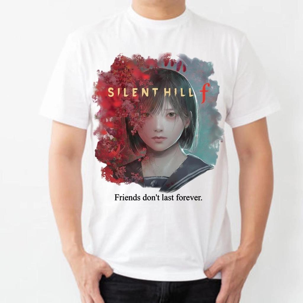 Summer Men's Horror Game Letter Portrait Printed Round Neck T-shirt Couple Neutral Outdoor Street Soft Breathable Short Sleeve