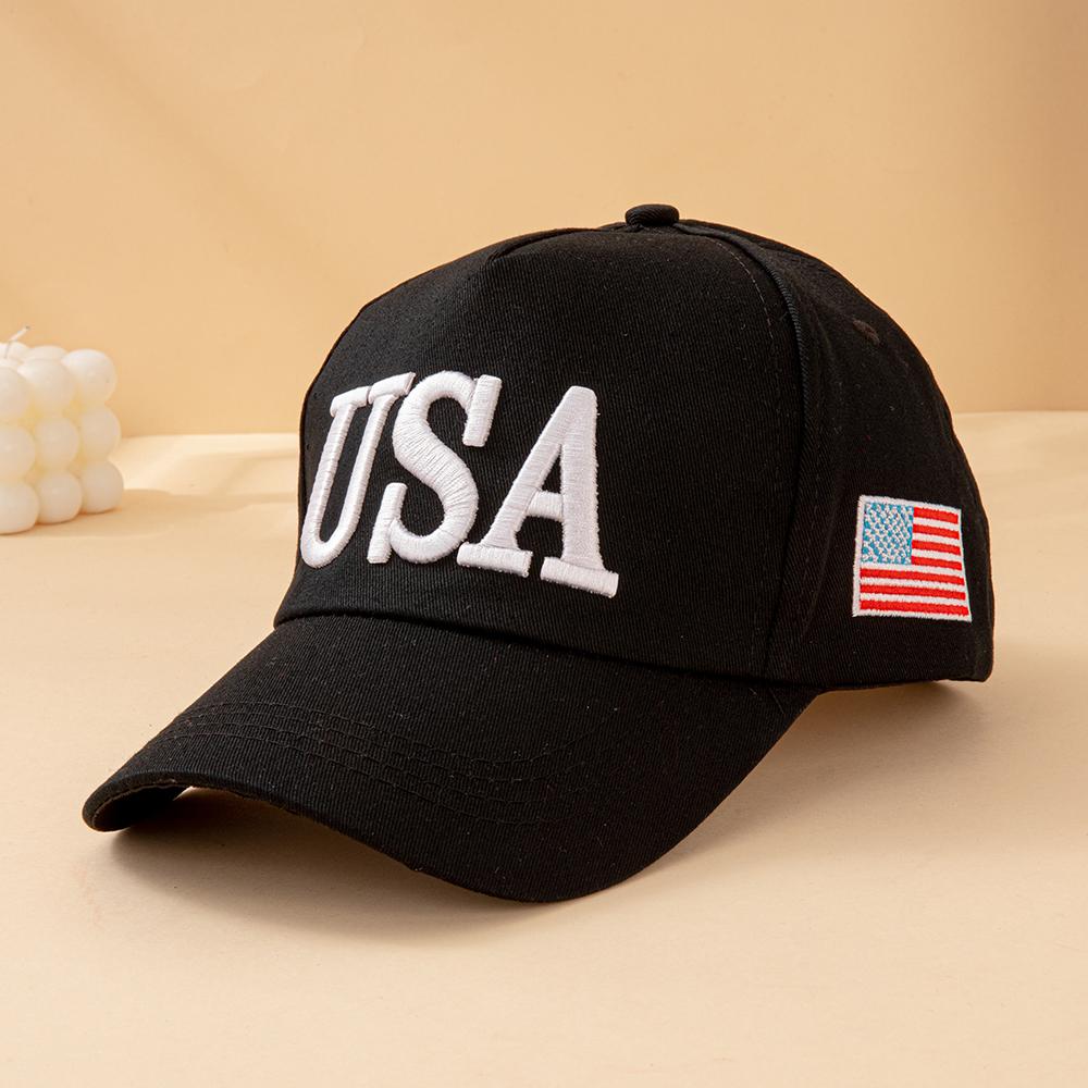 YIRAN Dayang hat Mode USA Letter Geborduurde Baseballpet Mannen Vrouwen Amerikaanse Vlag Patch Verstelbare Patriottische Papa Hoed Voor Buiten Casual Dagelijks Adjustable