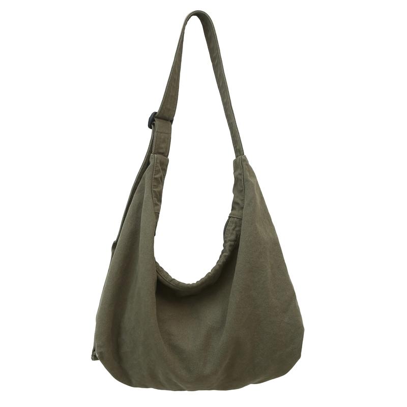 Rd lala Casual Crossbody Tas Retro Grote Capaciteit Canvas Tas, Duurzame Ritssluiting voor Pendelen, Reizen & Winkelen groen
