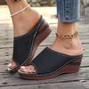 Women's Plus Size Wedge Heel Sandals - Breathable, Open-Toe, Thick Sole for Summer