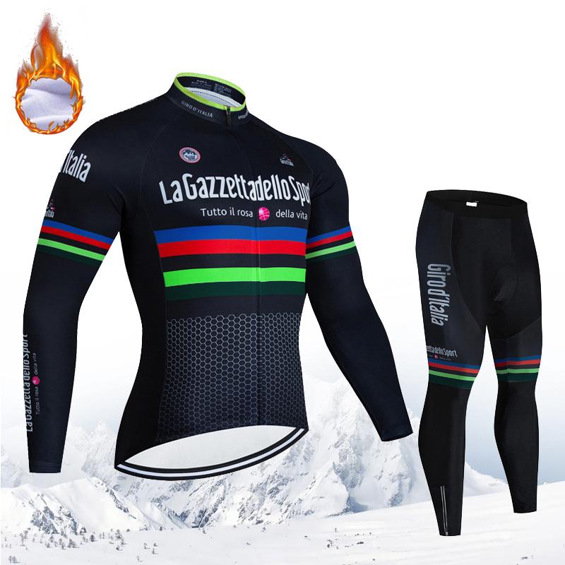

Pro Team Men s Winter Thermal Fleece Set Cycling Clothes Jersey Suit Warm Sport Riding Bike MTB Clothing Bib Pants Set 2026 Asian size-4XL