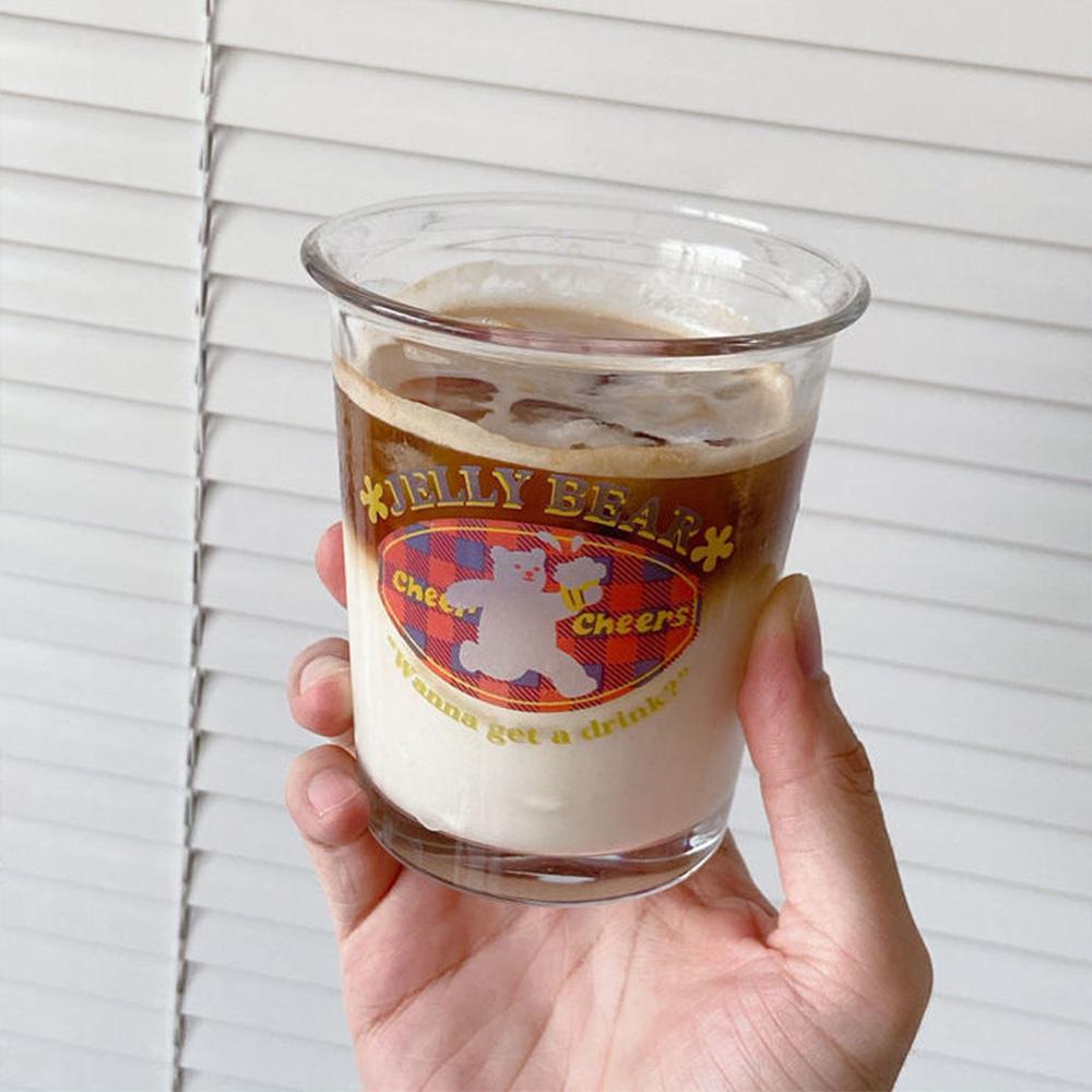 

Прозрачная стеклянная чашка, чашки для сока, милая чашка для чая и молока 300 мл, кофейная кружка, посуда для напитков, обеденная чашка для завтрака, посуда для напитков холодного отжима 301-400ml