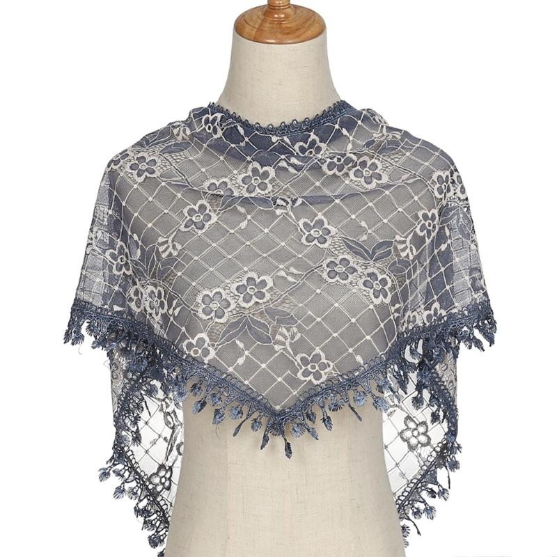 Floral Lace Head Scarf Chapel Veil for Women Girl Hair Bandanas Ethnic Mantilla Veil Women Headpiece Exotic Headscarf