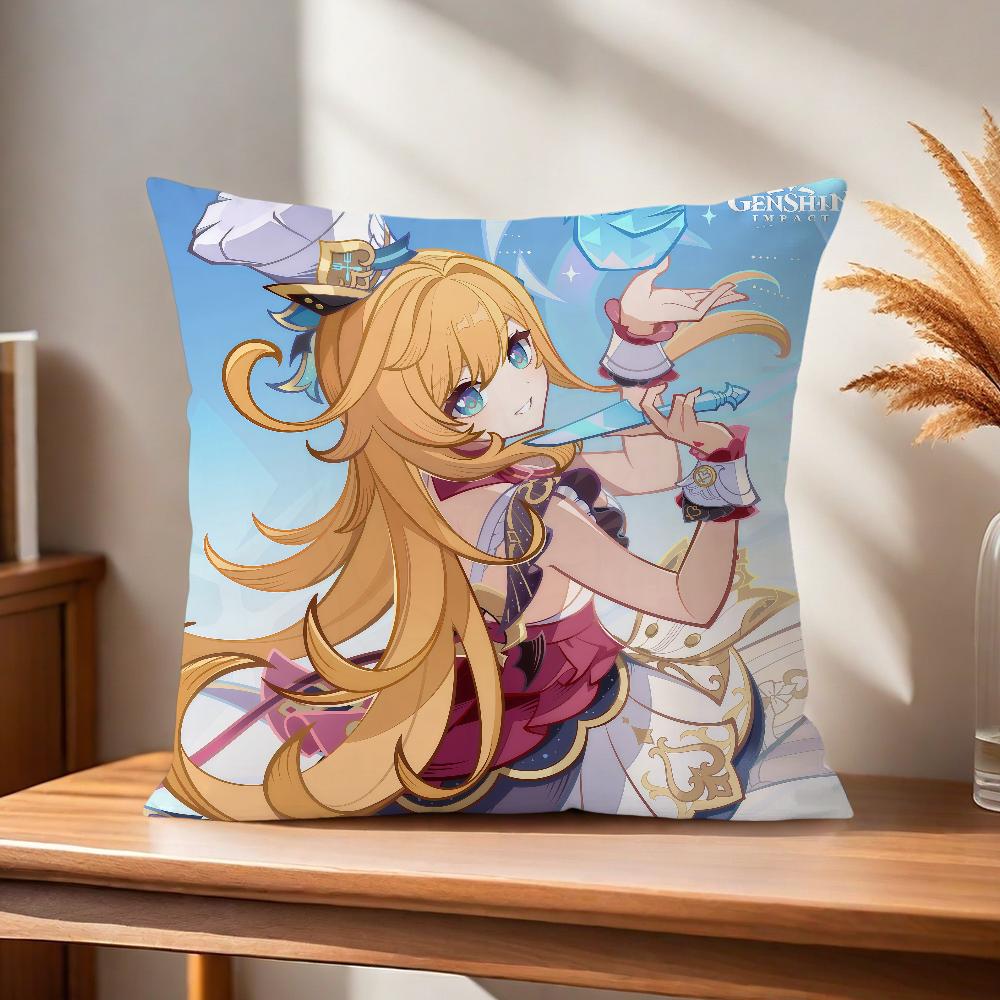 Game Comfortable Soft Pillow Case for Sofa Fanart Escoffier Genshin Living Room Home Office Decor Protective Covers