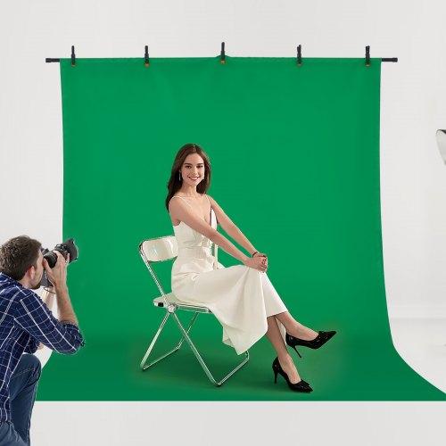 VEVOR Backdrop Stand, 5 x 6.5 ft Adjustable Photo Backdrop Stand Kit, Portable Background Backdrop Stand with 3 Crossbars