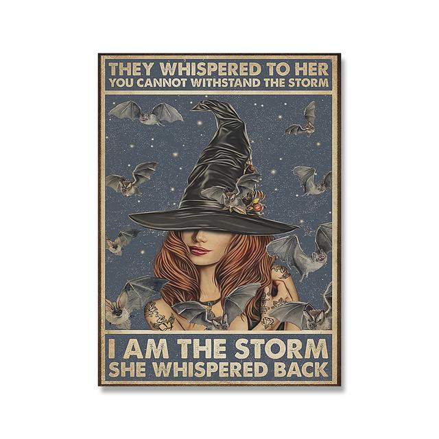 Retro Halloween Posters In A World Full Of Princess Be A Witch Canvas Painting Vintage Wall Pictures Living Room Home Decor No Frame
