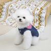 Frühlings- und Sommer-Denim-Haustierkleidung Katze Teddy Pomeranian Malteser Teetasse Kleiner Hund Kleidung 25 Puppenkragen Geschirr