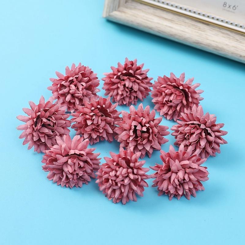 5/10PCs Artificial Flowers 4cm Silk Fake Flowers Heads for Home Room Dceor Wedding Marriage Decoration DIY Craft Gift Accessory