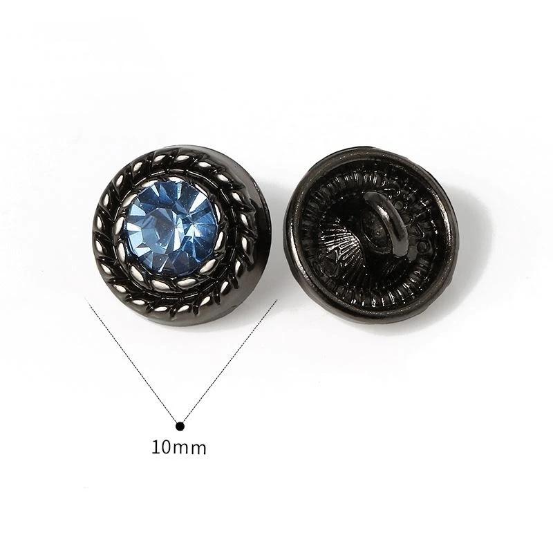 2Pcs Square Diamond Buttons Alloy Coloured  Hand-Sewn Buttons Spot Wholesale Diy Coat High-Grade Button Decorat