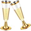 50pcs 5OZ Disposable Wine Cup Party  Plastic Champagne Flutes Cocktail Strawberry Toasting Glass for Wedding Bar Party Camping