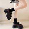 Leather Big Head Small Leather Shoes Thick Sole Height Increase Small Women's Shoes Thick Heel Mary Jane Shoes Single Shoes