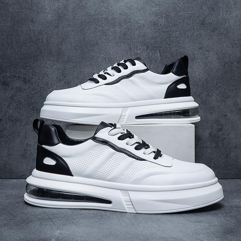 Herrenschuhe aus Rindsleder Mode Freizeitschuhe weiße Farbabstimmung Temperament vielseitig Internet-Berühmtheit Live-Übertragung Wenzhou Schuhe schütteln schnell