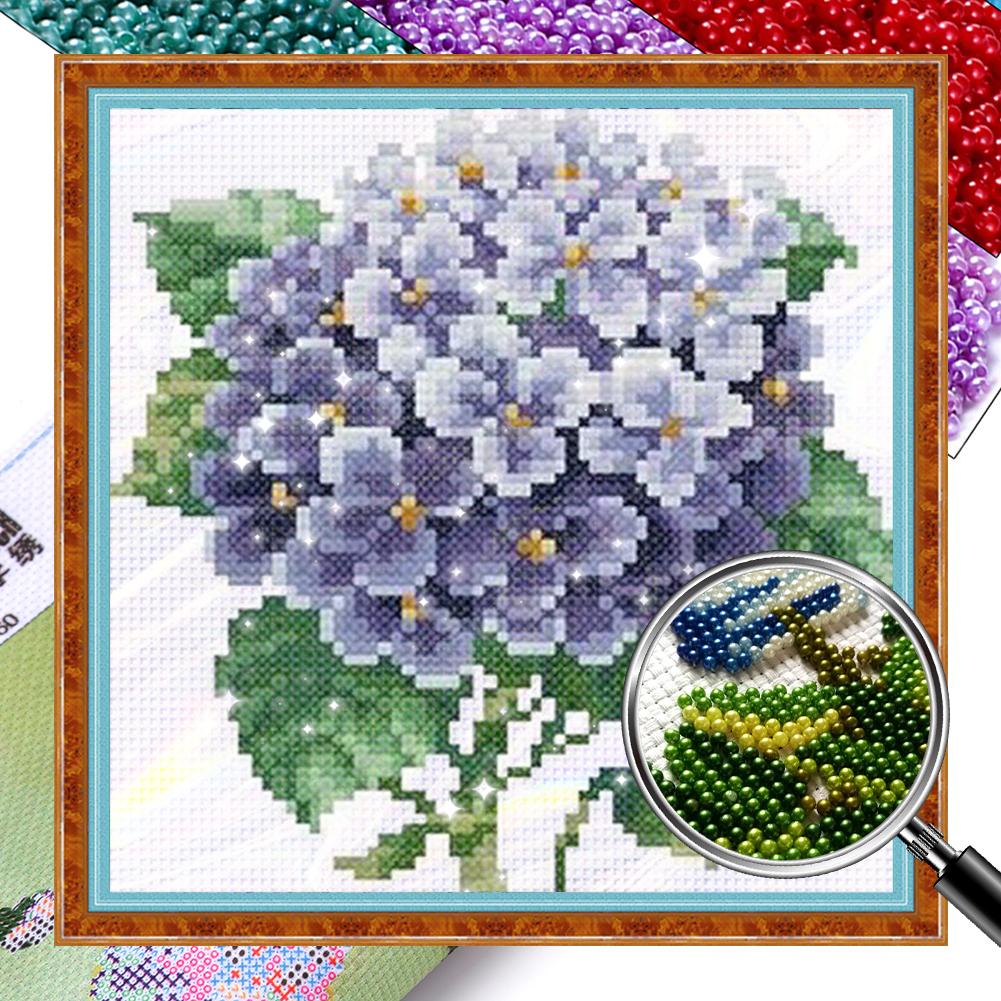 

Flower Design DIY Bead Embroidery Kit 9CT Cross Stitch Kit for Home Decor