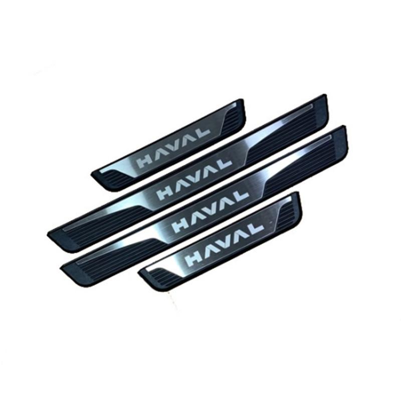 For Haval H3 2024 2025 Stainless Steel Plastic Car Door Scuff Plate Trim Pedal Thresold Kick Pad Protector Sticker Styling