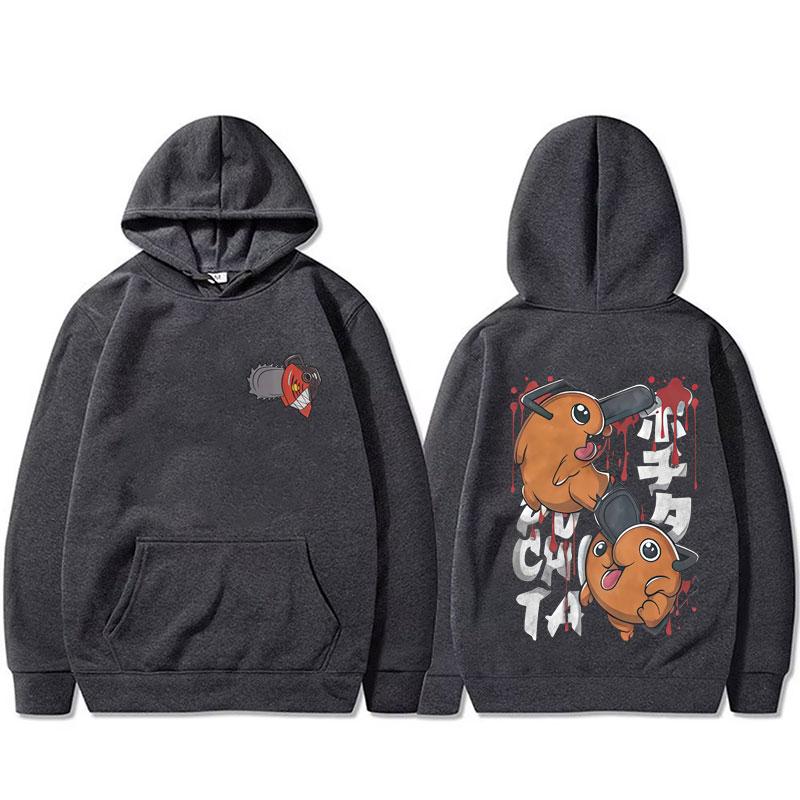 Anime Chainsaw Man Hoodie Cartoon Funny Denji Pochita Print Hooded Tracksuit Men Women Fashion Casual Oversized Pullover Hoodies