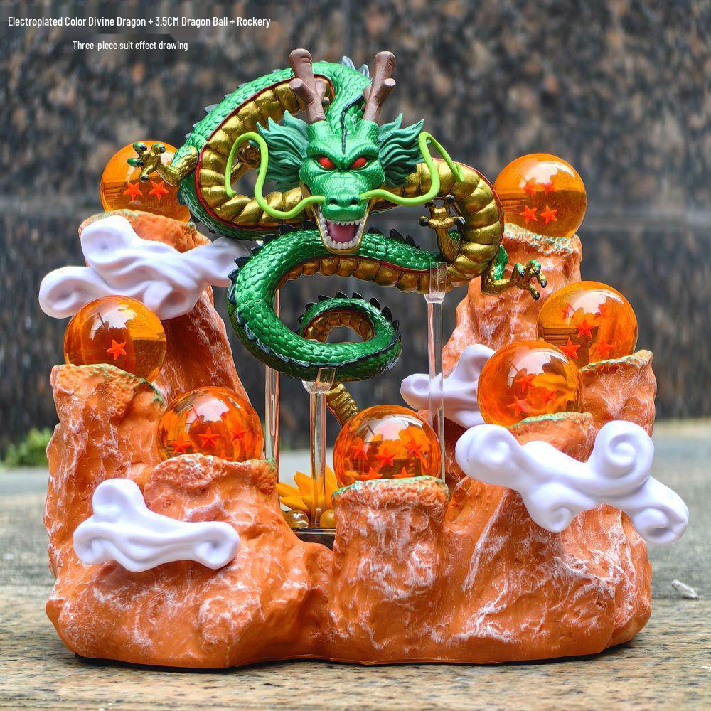 Dragon Ball Shenron Figure with Crystal Ball and Wishing Base Ornament Set – Free Shipping