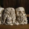 Flower Pot Skulls Halloween Decor Skeleton Pen Holder Tabletop Personality Candy Bowl Ghost Planter For Home Store Decoration