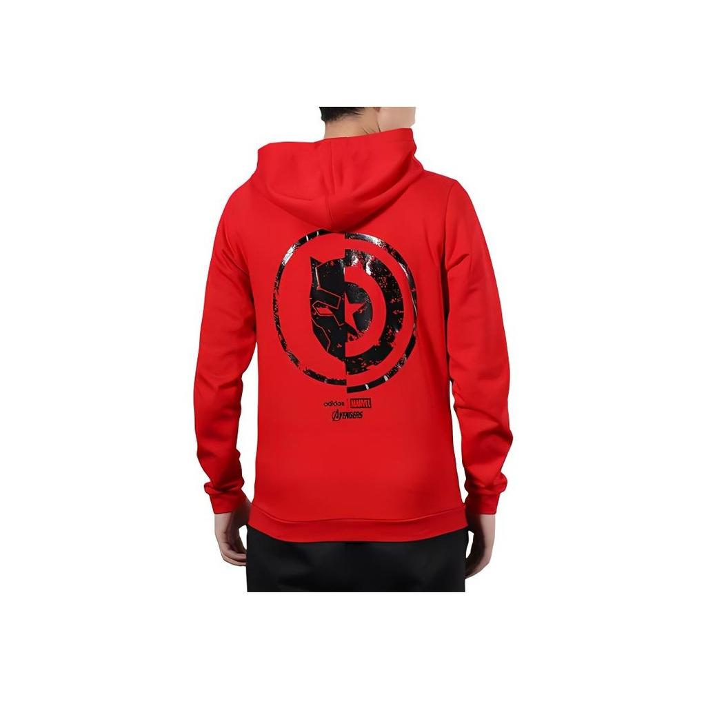Adidas Neo Marvel Co-Branded Casual Sport Hooded Jacket With Back Logo Men Outerwear Red EA0322